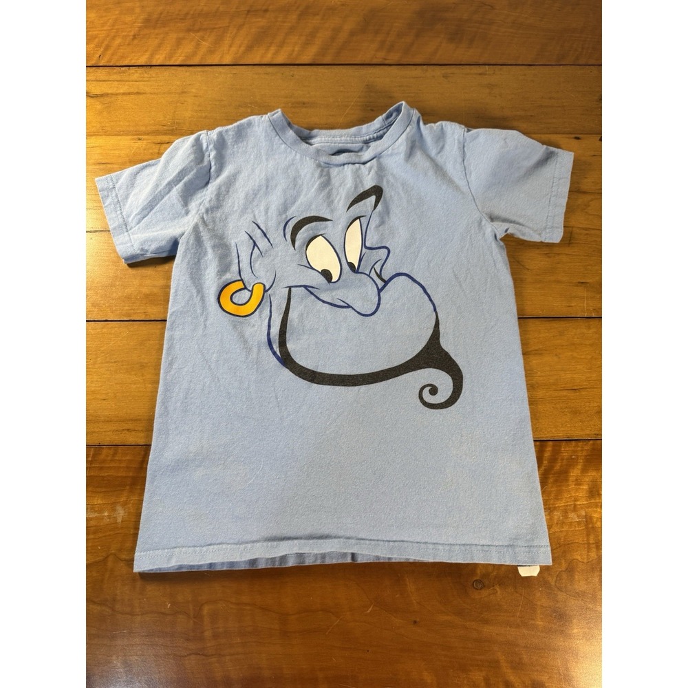 Disney Aladdin Genie Blue T-Shirt Boys Size M/M 7/8 Short Sleeve